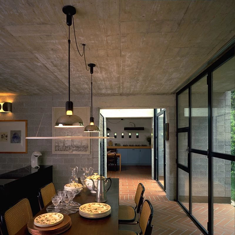 Minimalistisch Pendelleuchte Metall Chrom Wohnzimmer