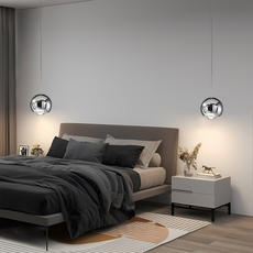 Moderne Pendelleuchte LED Kugel Gold/Silber Metall Ess/Wohnzimmer