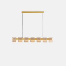 Modern Pendelleuchte LED Linear Gold Reines Kupfer/Glas Esszimmer
