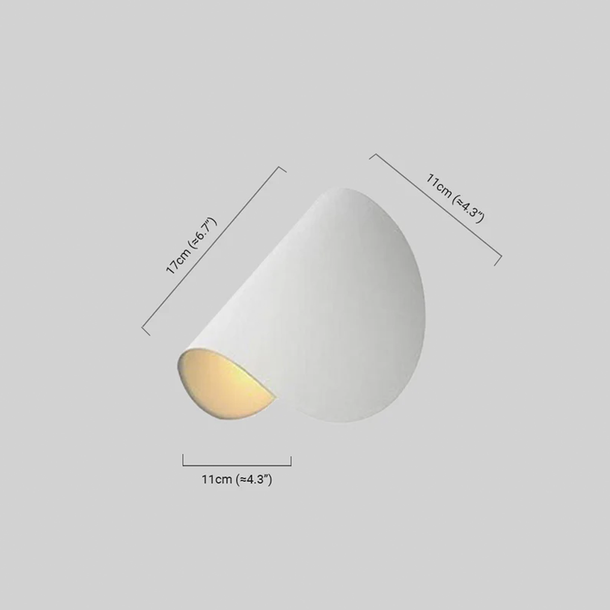 Maßzeichnung der Art Deco Wandlampe LED 