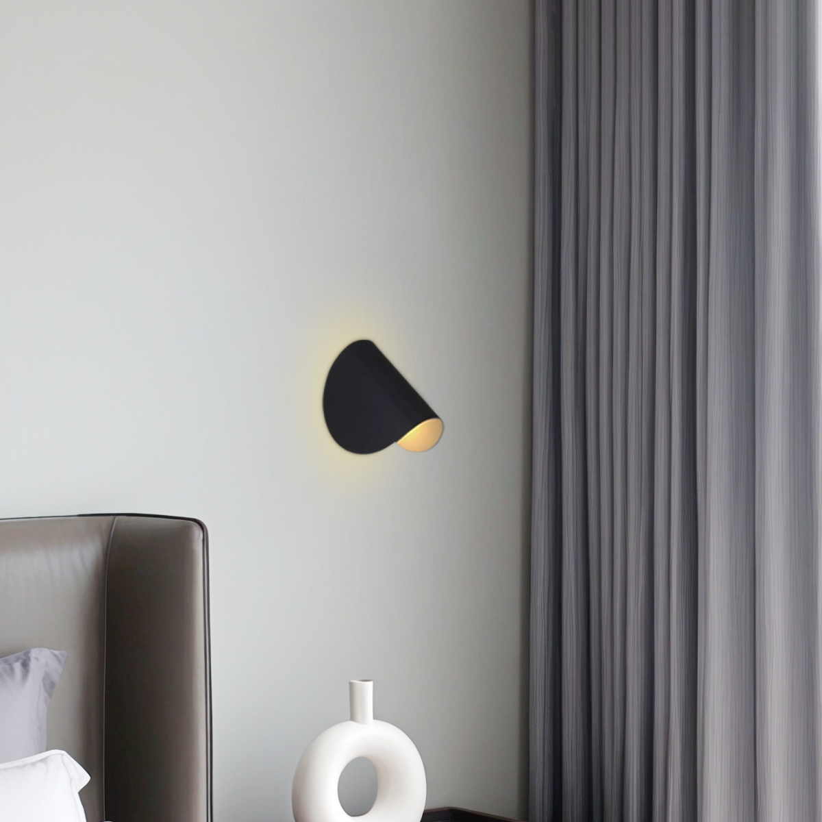 Art Deco Wandlampe LED U-förmig Schwarz Metall Wohnzimmer
