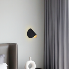 Art Deco Wandlampe LED U-förmig Schwarz Metall Wohnzimmer