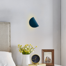 Art Deco Wandlampe LED U-förmig Blau Metall Wohnzimmer