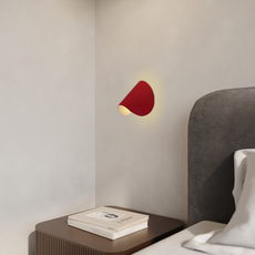 Art Deco Wandlampe LED U-förmig Rot Metall Wohnzimmer