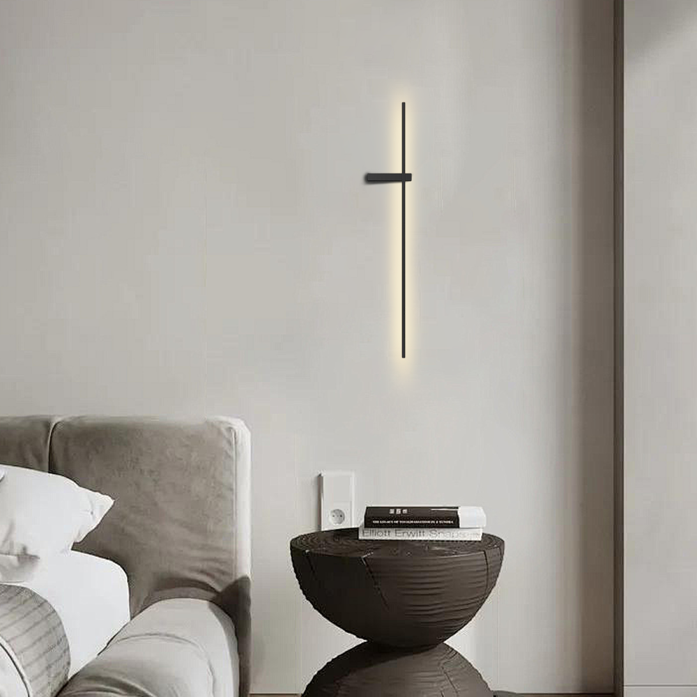 Minimalistische Wandleuchte LED Linear Metall Rot Schlaf/Wohnzimmer