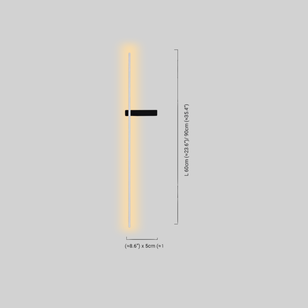 Minimalistische Wandleuchte LED Linear Metall Rot Schlaf/Wohnzimmer