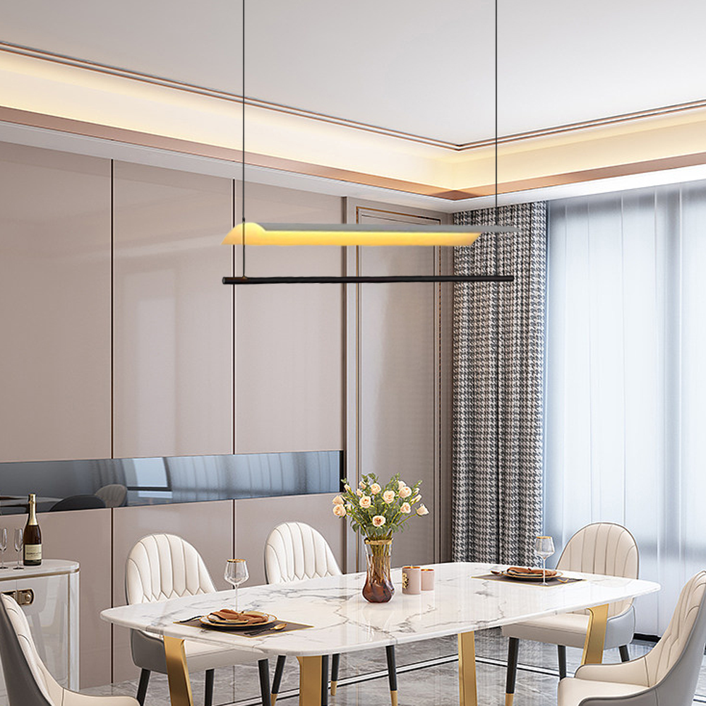 Minimalistisch Pendelleuchte  LED Metall Linear Schwarz Schlaf/Wohnzimmer