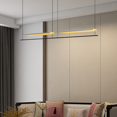 Minimalistisch Pendelleuchte  LED Metall Linear Schwarz Schlaf/Wohnzimmer
