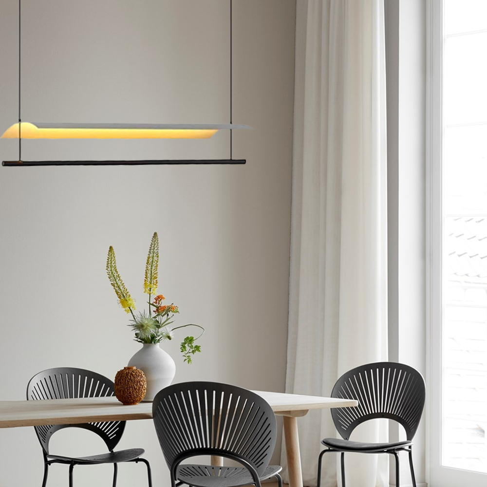 Minimalistisch Pendelleuchte  LED Metall Linear Schwarz Schlaf/Wohnzimmer