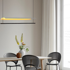 Minimalistisch Pendelleuchte  LED Metall Linear Schwarz Schlaf/Wohnzimmer