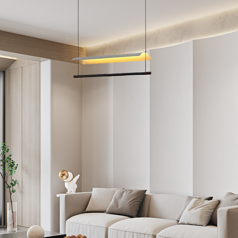 Minimalistisch Pendelleuchte  LED Metall Linear Schwarz Schlaf/Wohnzimmer