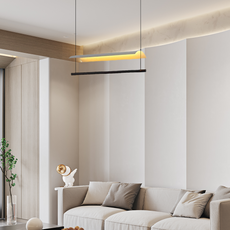 Minimalistisch Pendelleuchte  LED Metall Linear Schwarz Schlaf/Wohnzimmer