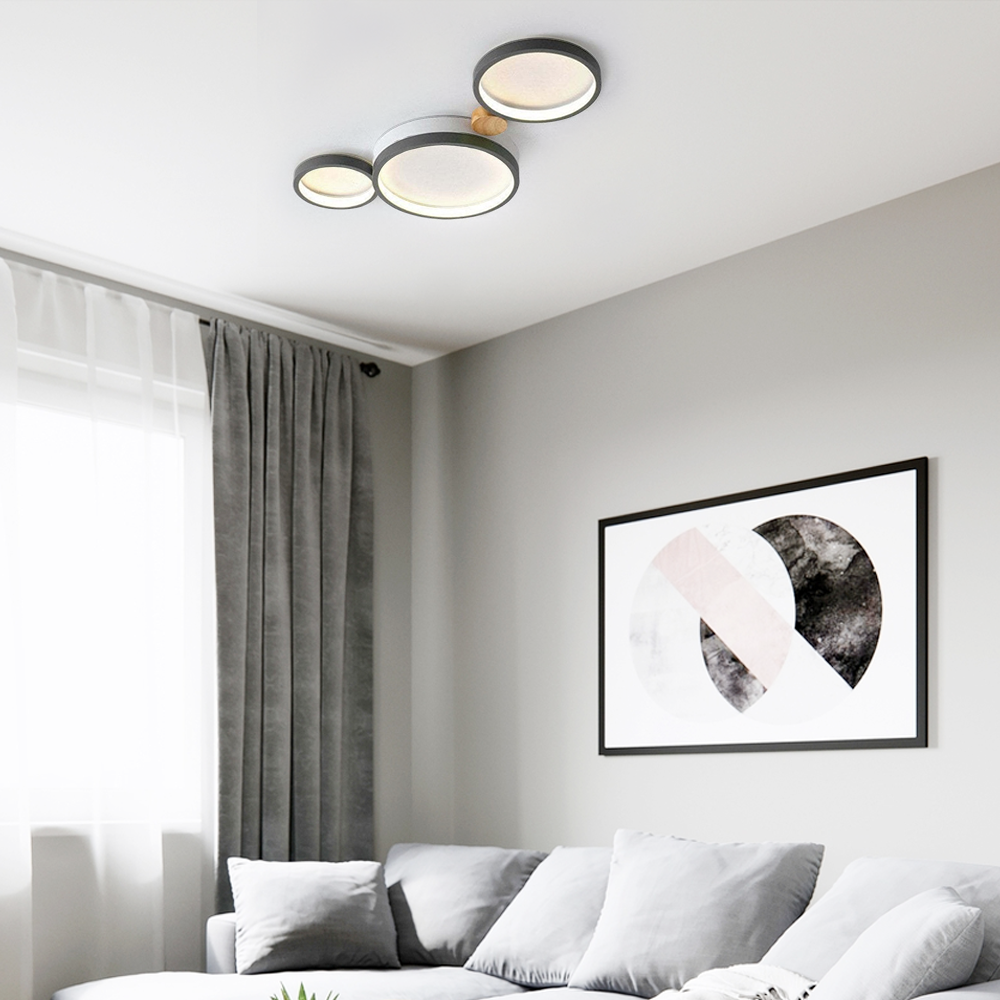 Grau LED Deckenleuchte fürs Wohnzimmer