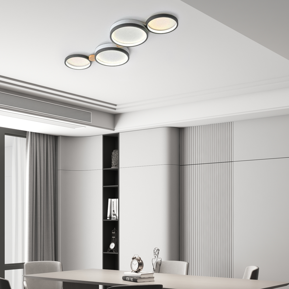 Grau LED Deckenleuchte fürs Wohnzimmer