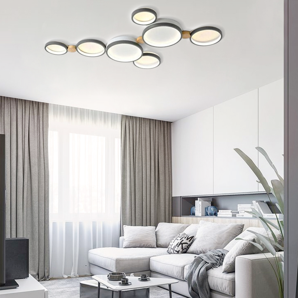 Grau LED Deckenleuchte fürs Wohnzimmer