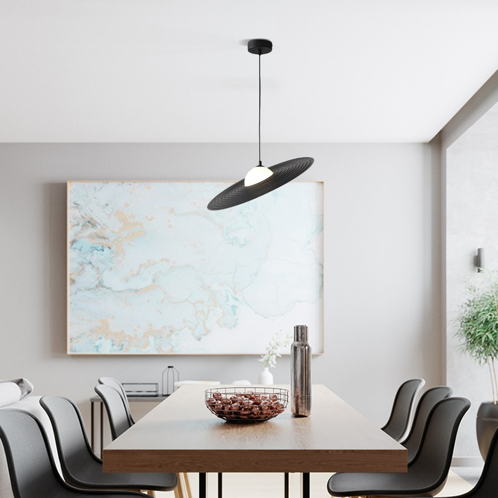 Moderne Pendelleuchte Schwarz/Weiß Metall Suacer Wohnzimmer