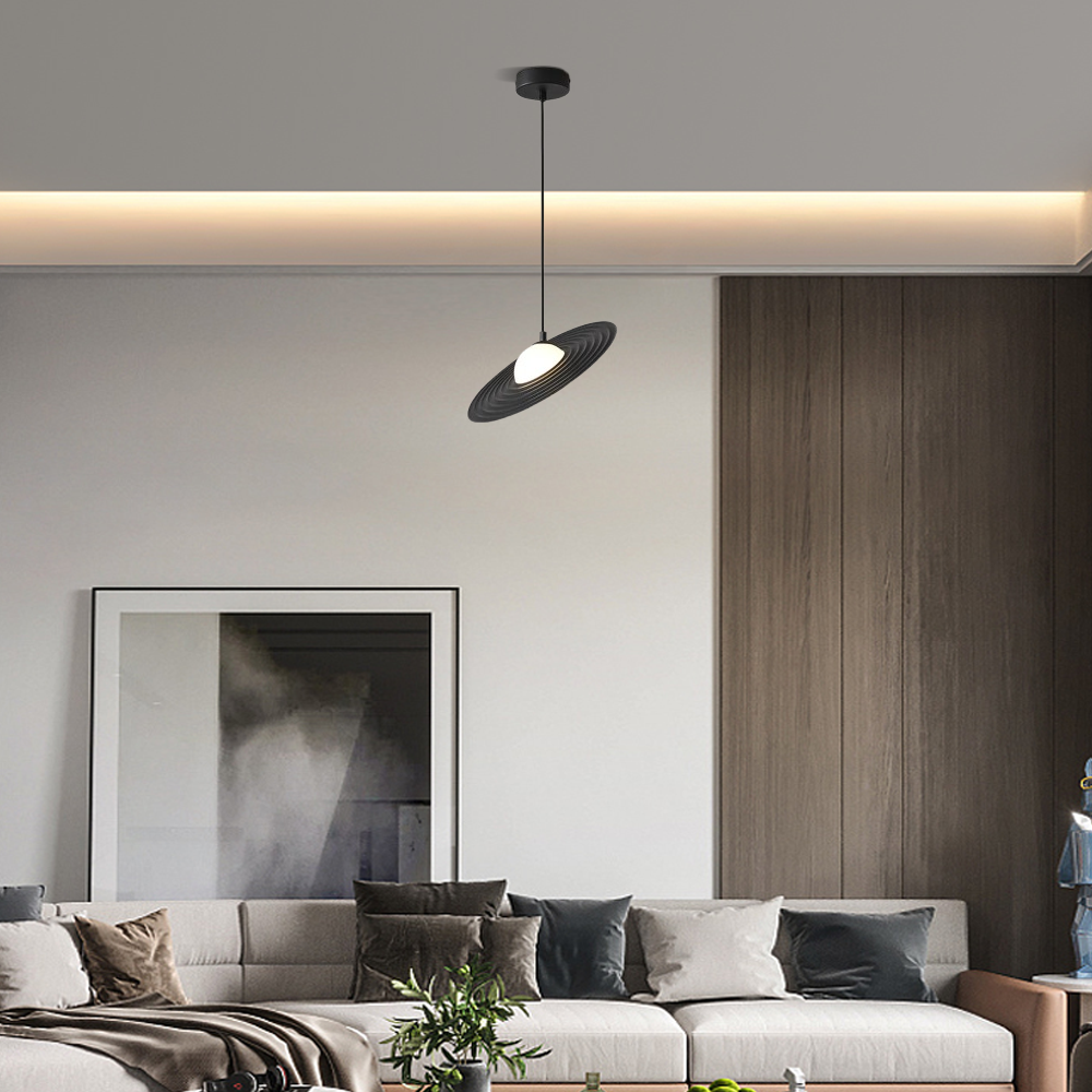 Moderne Pendelleuchte Schwarz/Weiß Metall Suacer Wohnzimmer