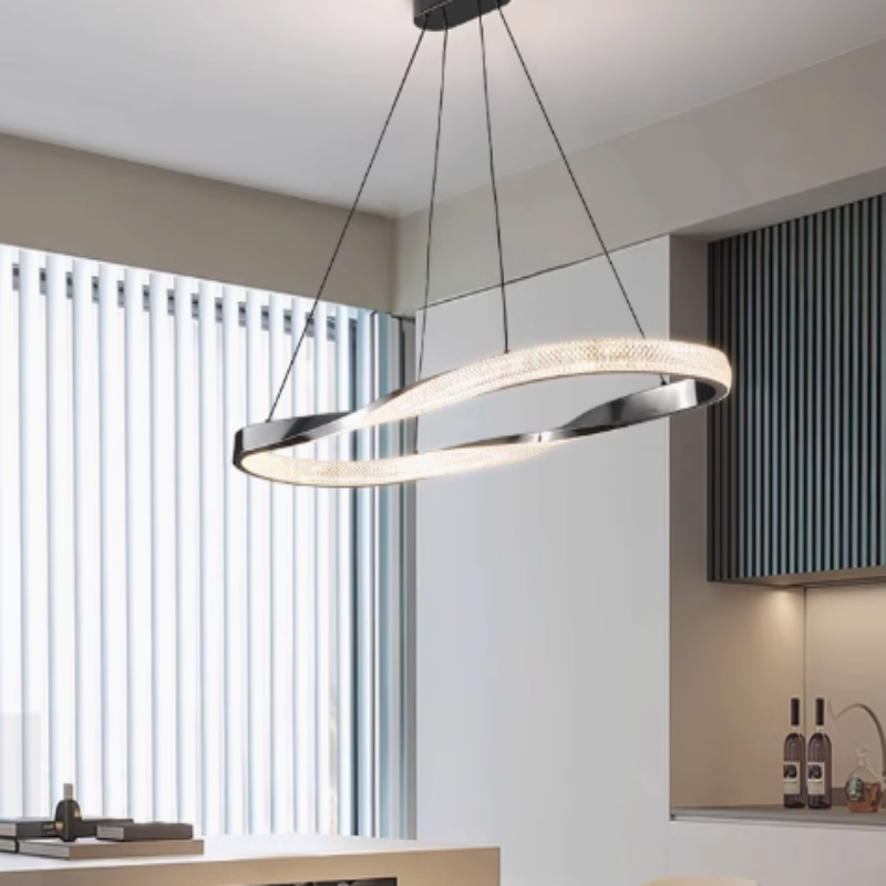 Designer Pendelleuchte Metall Silber Wohnzimmer