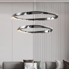 Designer Pendelleuchte Metall Silber Wohnzimmer