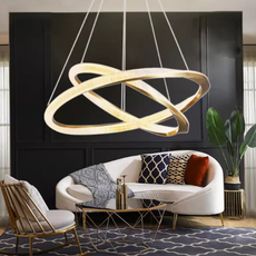 Designer Pendelleuchte Metall Silber Wohnzimmer