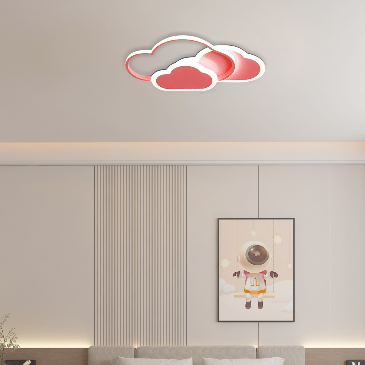 Moderne Deckenleuchte Weiß Acryl Metall Wolken Kinderzimmer
