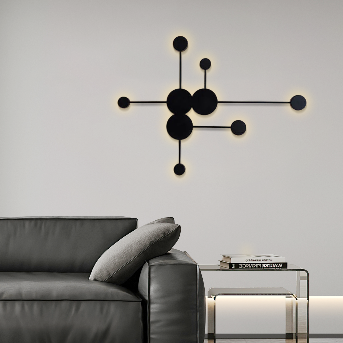 Nordic Wandlampe LED Metall Schachbrett Schwarz Wohnzimmer