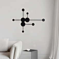 Nordic Wandlampe LED Metall Schachbrett Schwarz Wohnzimmer