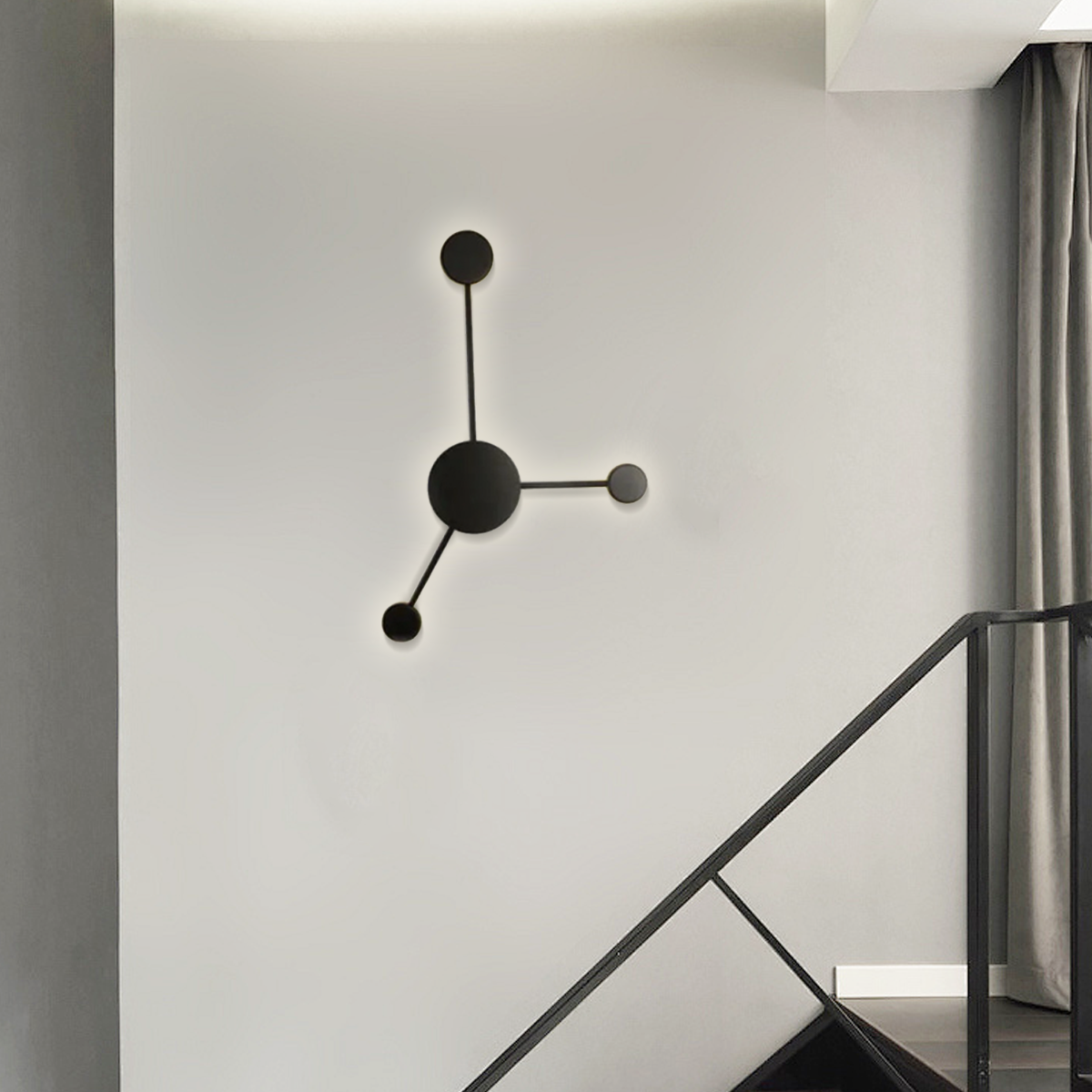 Nordic Wandlampe LED Metall Schachbrett Schwarz Wohnzimmer