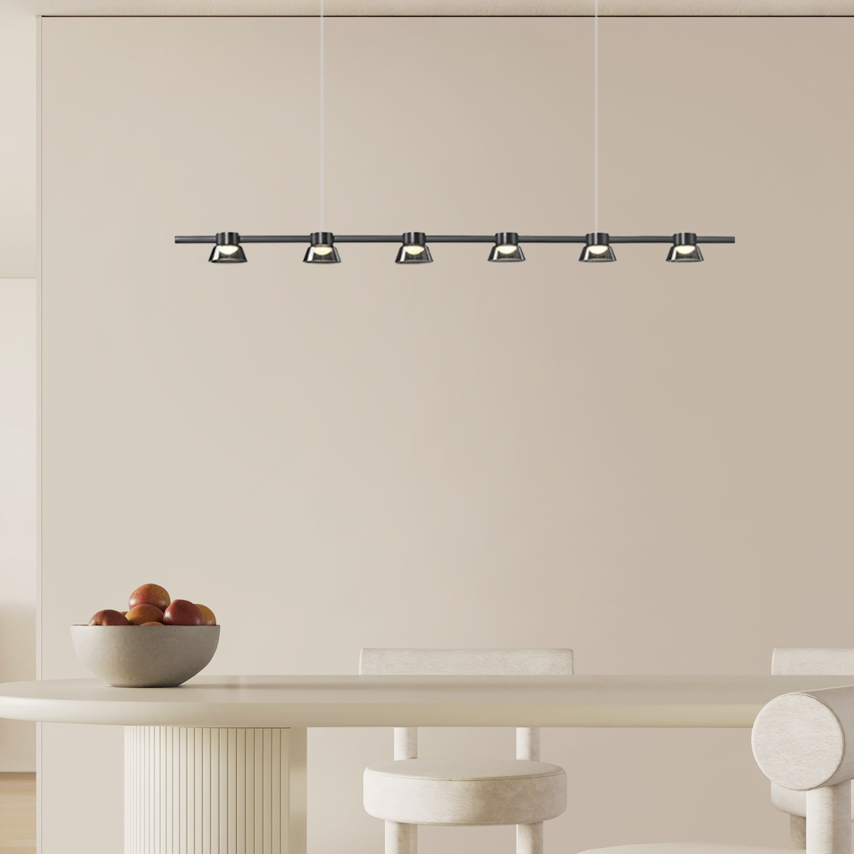Modern Pendelleuchte LED 4/5/6 Köpfe Metall Schwarz Esszimmer