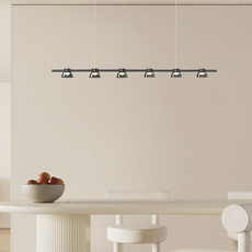 Modern Pendelleuchte LED 4/5/6 Köpfe Metall Schwarz Esszimmer