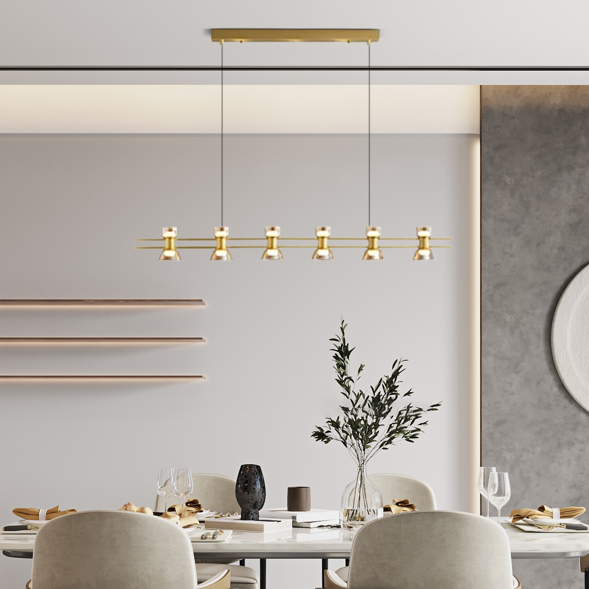 Modern Pendelleuchte LED Schwarz Fernbedienung Wohnzimmer
