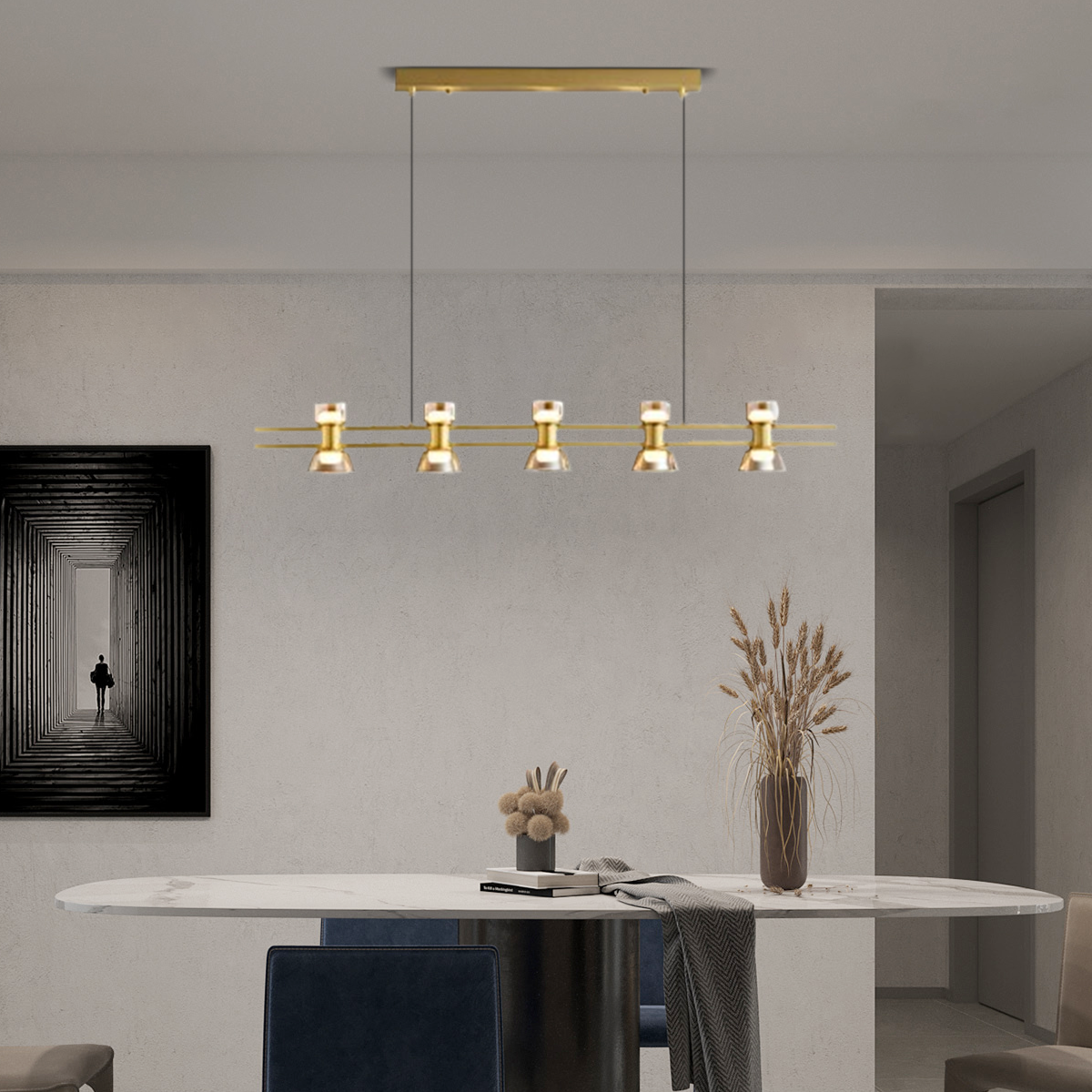 Modern Pendelleuchte LED Schwarz Fernbedienung Wohnzimmer