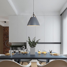 Moderne Pendelleuchte Schwarz Metall Abdeckung Esszimmer