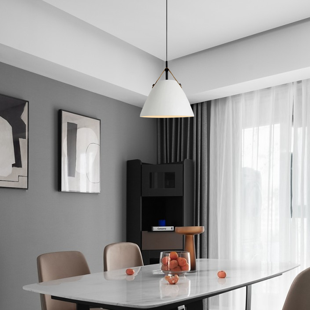 Moderne Pendelleuchte Schwarz Metall Abdeckung Esszimmer