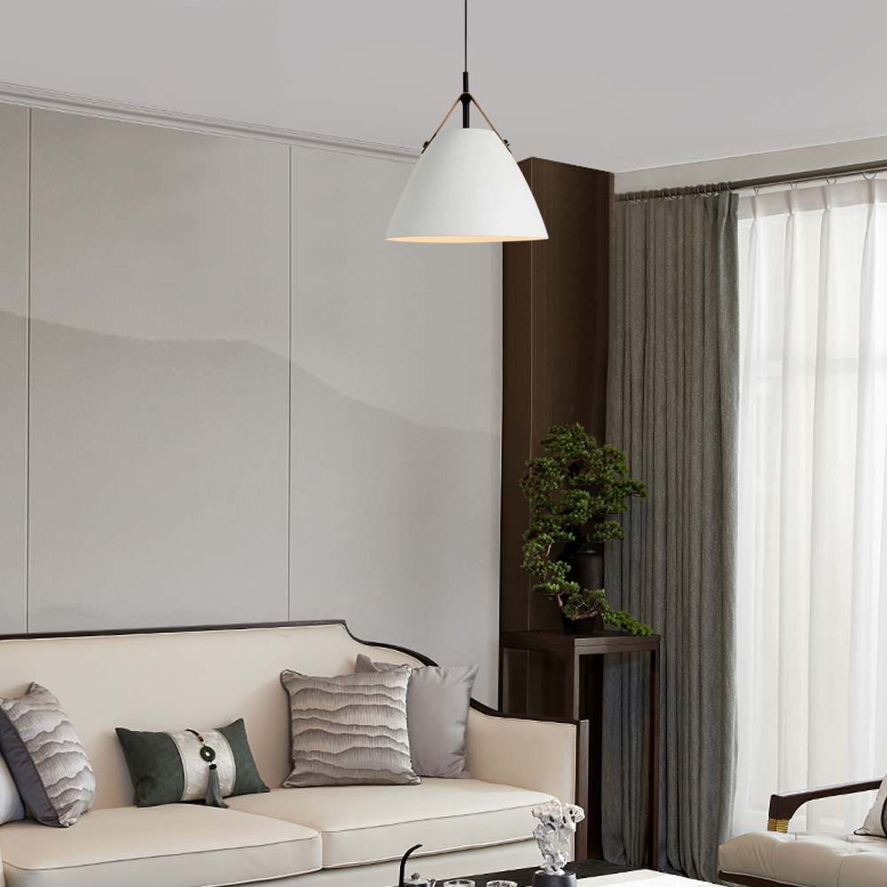 Moderne Pendelleuchte Schwarz Metall Abdeckung Esszimmer