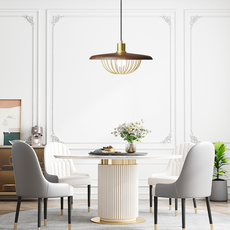 Moderne Pendelleuchte Gold Metall Kuppel Wohnzimmer