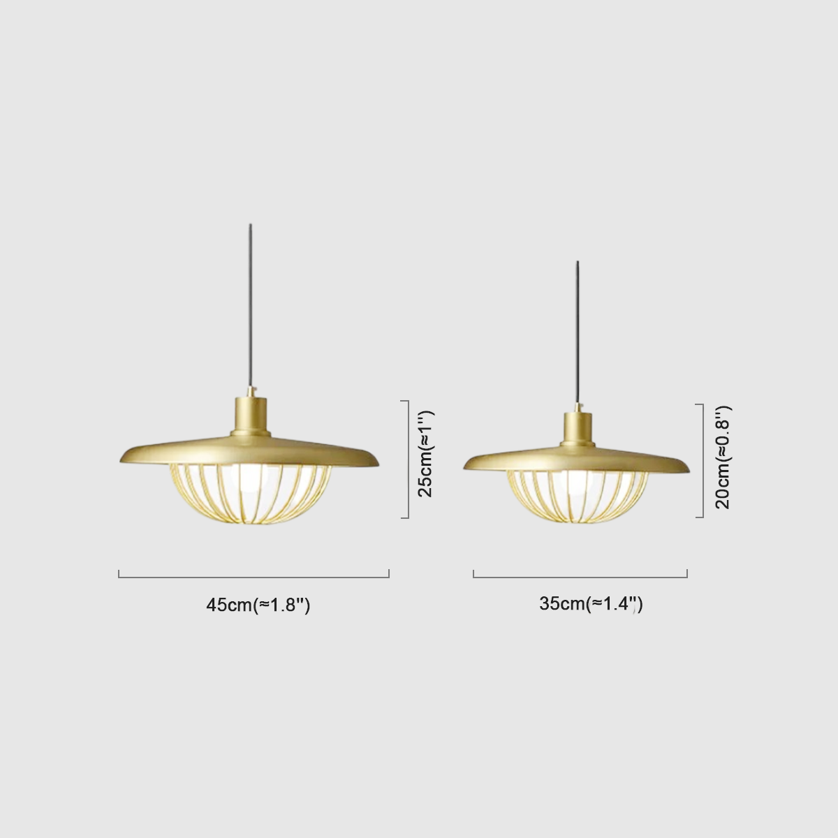 Moderne Pendelleuchte Gold Metall Kuppel Wohnzimmer