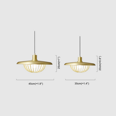 Moderne Pendelleuchte Gold Metall Kuppel Wohnzimmer