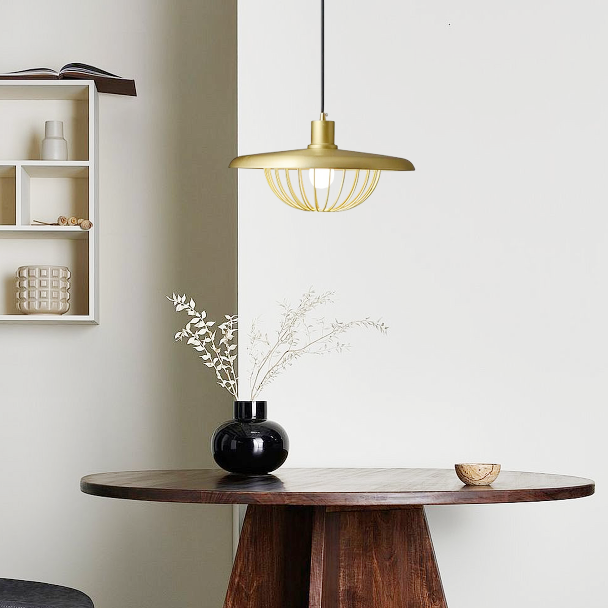 Moderne Pendelleuchte Gold Metall Kuppel Wohnzimmer