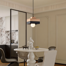 Modern Pendelleuchte LED Holz/Metall Schwarz - ideal für Freiezeit