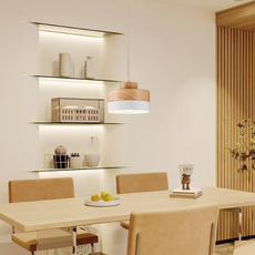 Modern Pendelleuchte LED Holz/Metall Weiß - ideal für Esszimmer