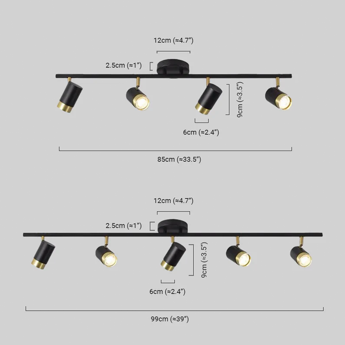Modern Deckenleuchte LED Metall Linear Schwarz/Gold Schlafzimmer