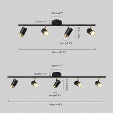Modern Deckenleuchte LED Metall Linear Schwarz/Gold Schlafzimmer