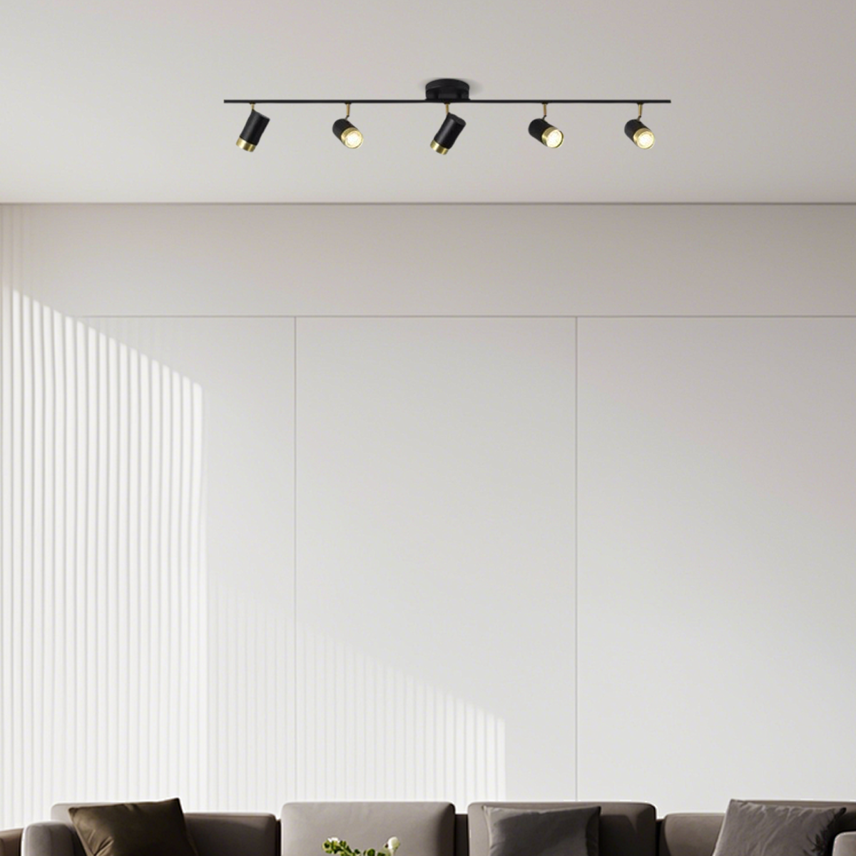 Modern Deckenleuchte LED Metall Linear Schwarz/Gold Schlafzimmer