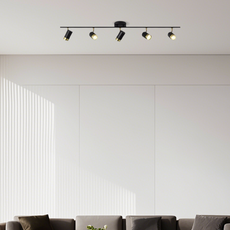 Modern Deckenleuchte LED Metall Linear Schwarz/Gold Schlafzimmer