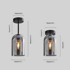 Modern Decken/Pendelleuchte LED Grau Metall Glas Wohn/Esszimmer