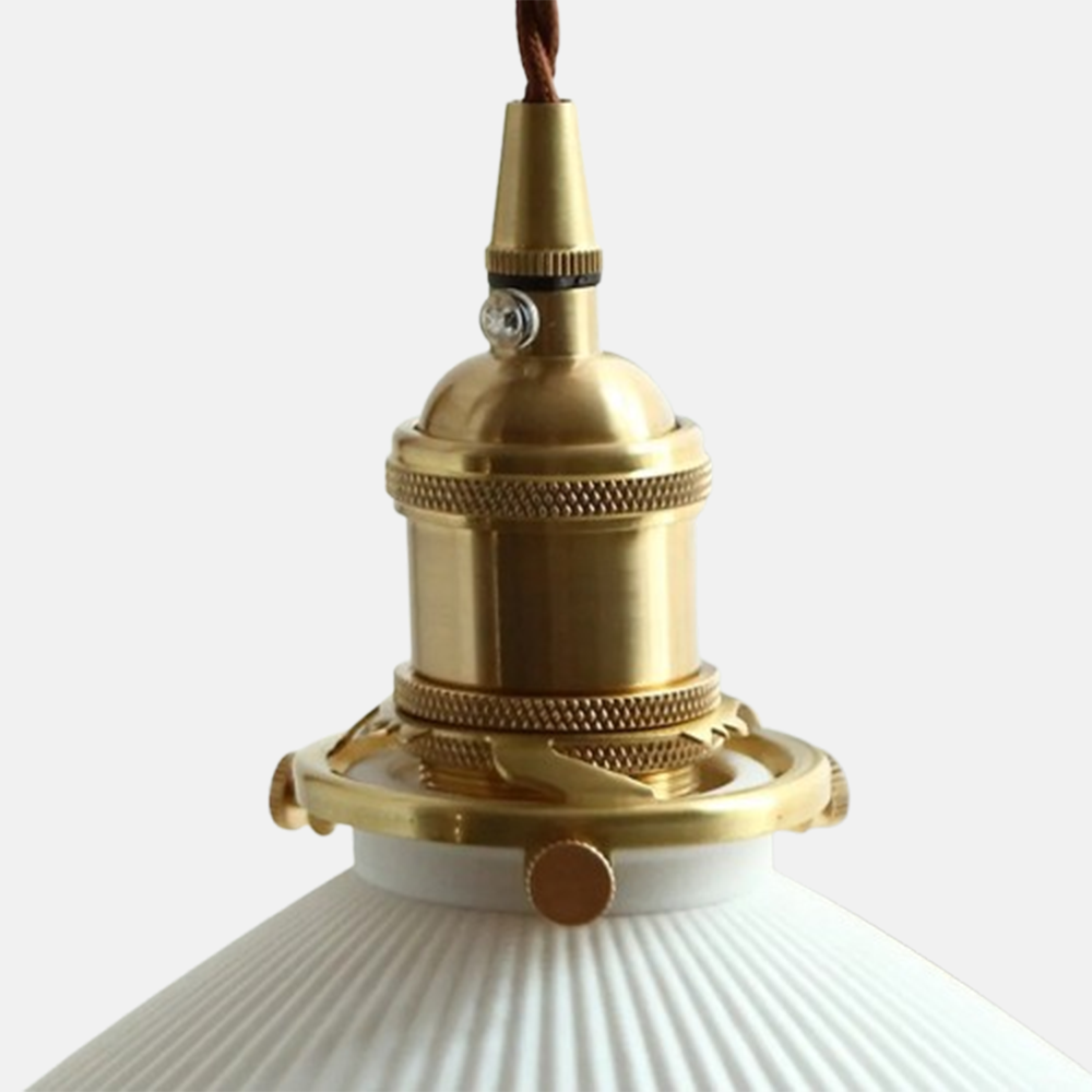 Vintage Wandlampe LED Holz Konisch Walnussfarbe Treppenhaus