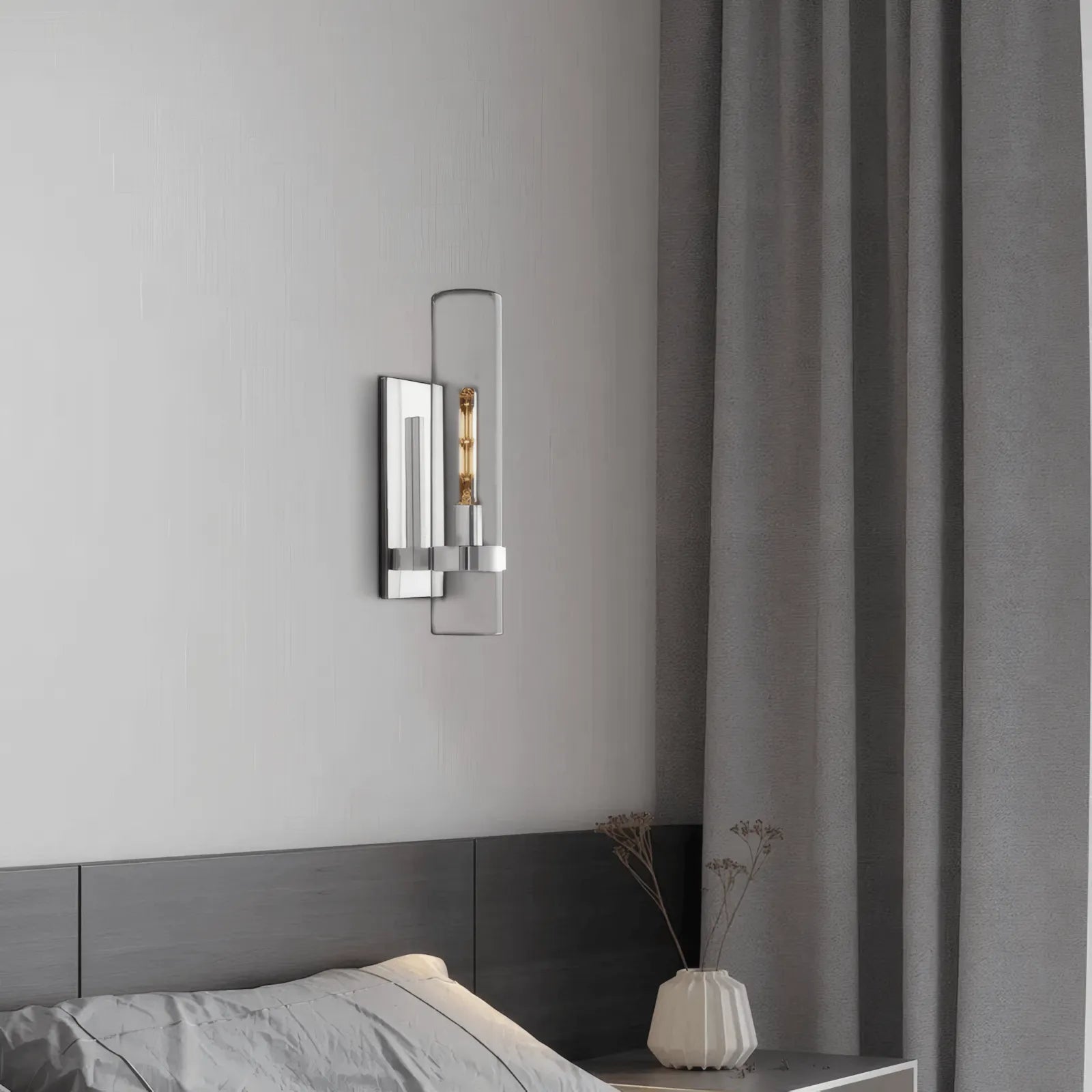 Modern Wandlampe Metall/Glas Schlafzimmer