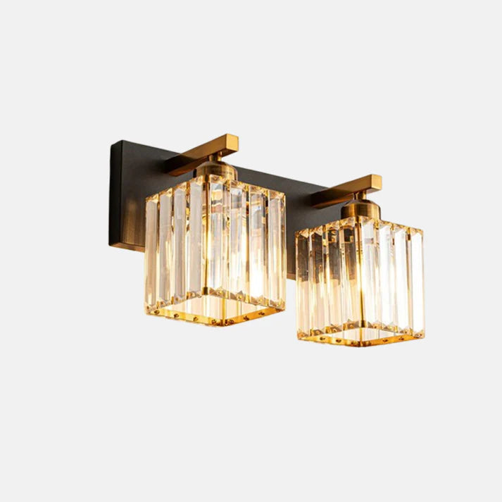 Nordisch Wandleuchte Kristall Gold Badezimmer