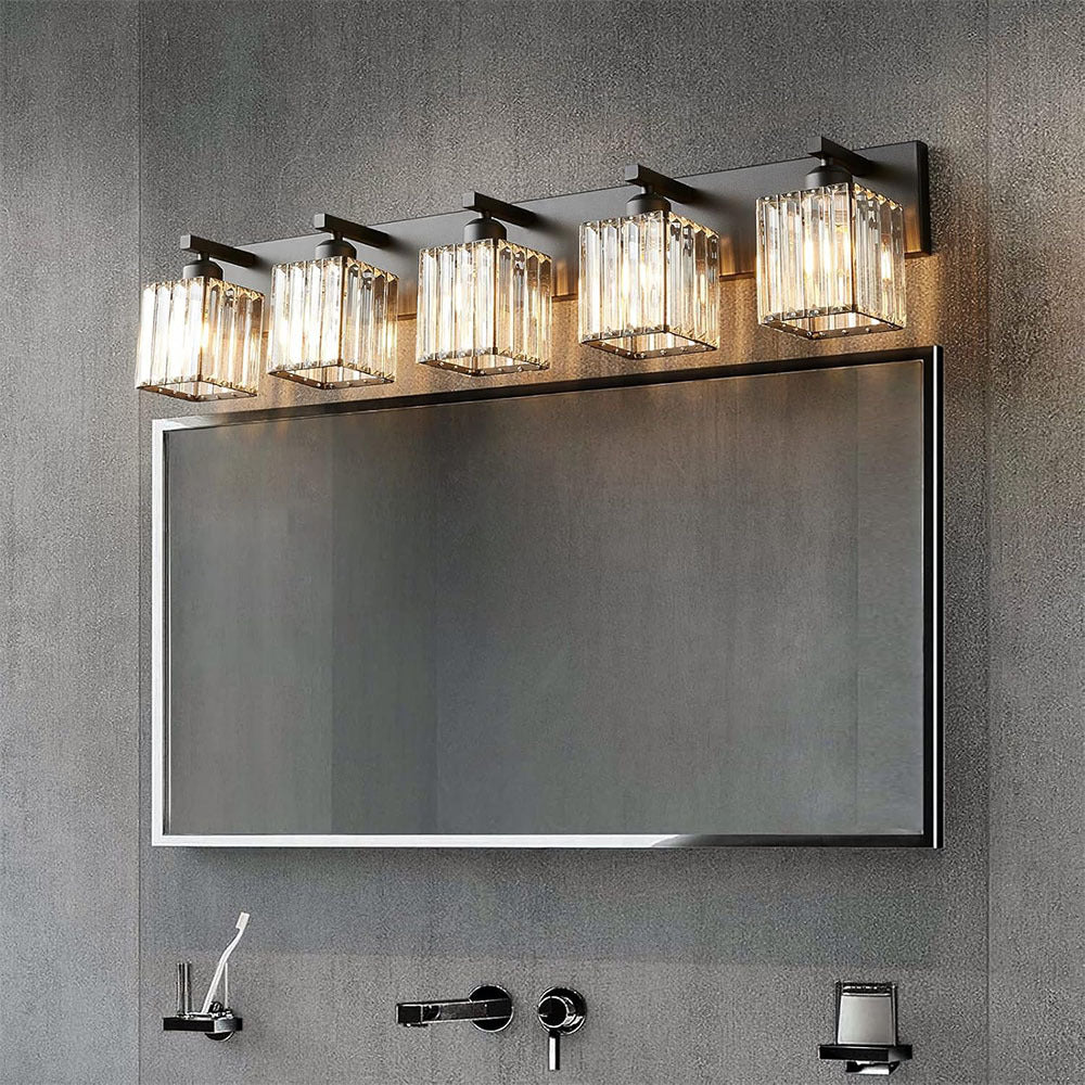Nordisch Wandleuchte Kristall Gold Badezimmer